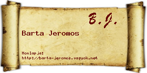 Barta Jeromos névjegykártya