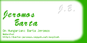 jeromos barta business card